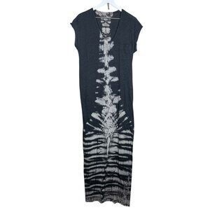 Raquel Allegra Womens Tie Dye Short Sleeve Tshirt Maxi Dress Size 1 Medium